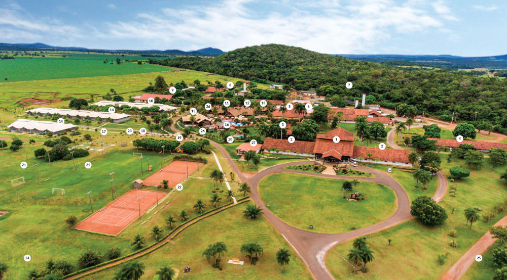 vista aérea do Zagaia Eco Resort