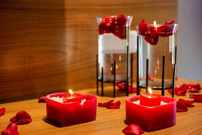 velas na decoração romântica